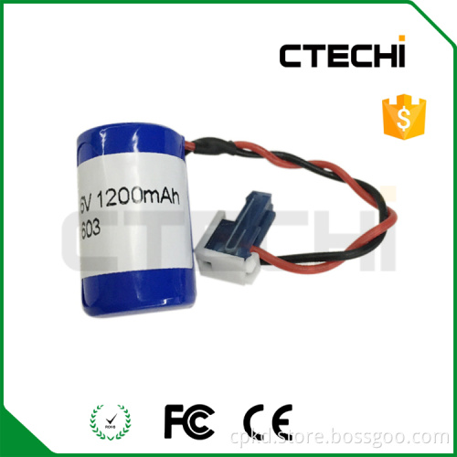 3.6v lithium battery 1/2aa er14250 1s1p with connector, battery for water meter